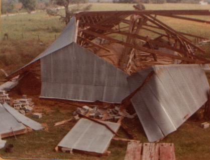 Hay barn not standing